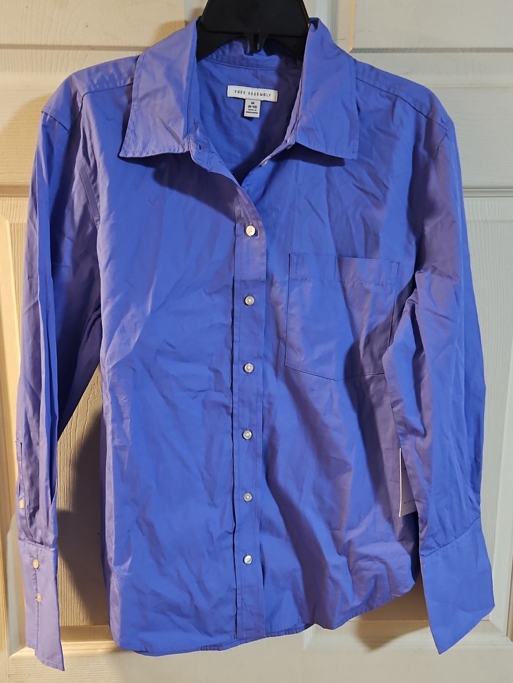 Free Assembly Button DOWN LONG SLEEVE Shirt: Jacaranda Purple: NWT: M (8-10)